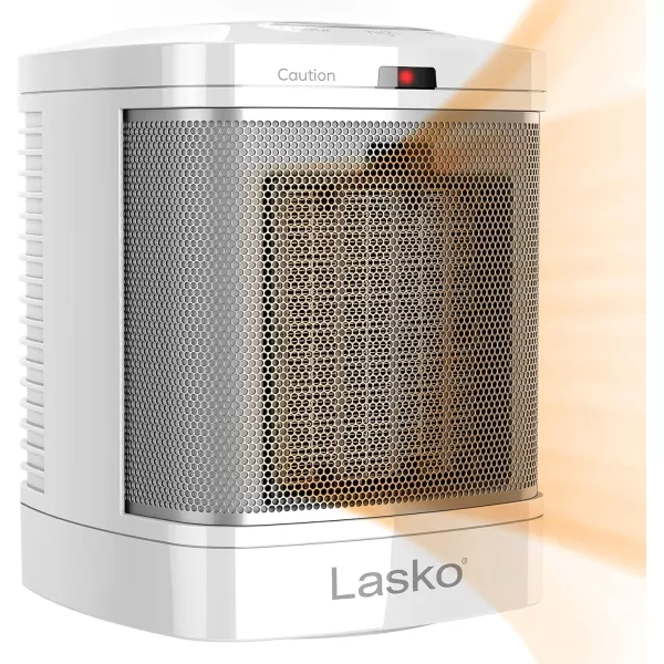 Lasko CD08200 Small Portable Ceramic Space Heater for Bathroom and Indoor Home Use, White, 6.25 x 6.25 x 7.65 inches