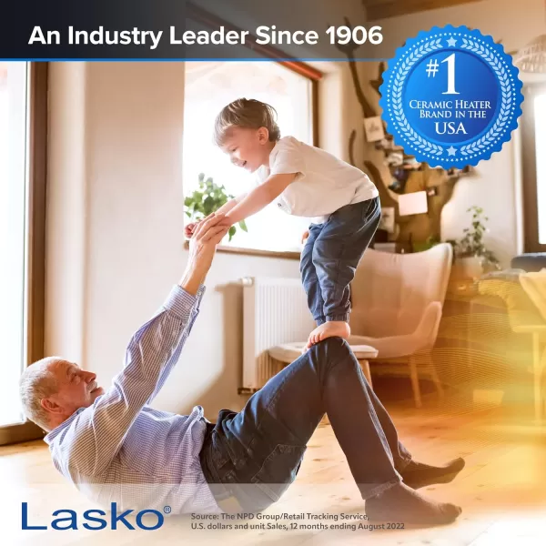 Lasko CD08200 Small Portable Ceramic Space Heater for Bathroom and Indoor Home Use, White, 6.25 x 6.25 x 7.65 inches