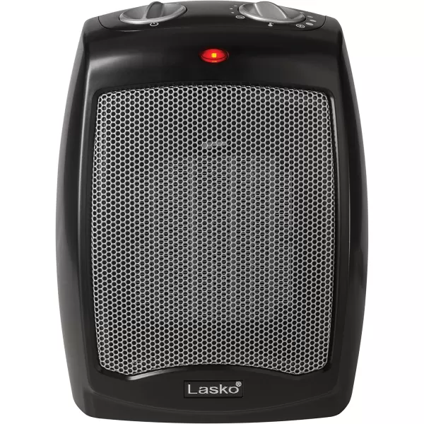 Lasko CD09250 Ceramic Adjustable Thermostat Tabletop or Under-Desk Heater, 9 Inches High, Black