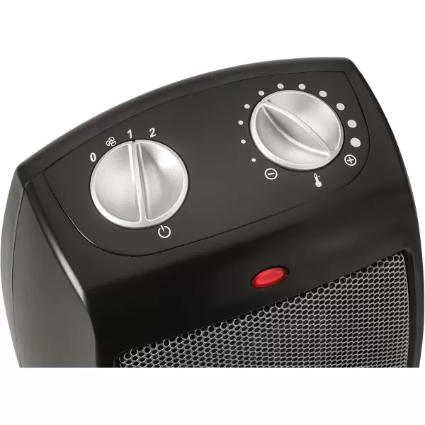 Lasko CD09250 Ceramic Adjustable Thermostat Tabletop or Under-Desk Heater, 9 Inches High, Black