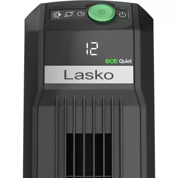 Lasko EcoQuiet Oscillating Tower Fan, Portable, Remote Control, Timer, 12 Quiet Speeds, for Living Room, Bedroom and Office, 42", Black, T42700, Large
