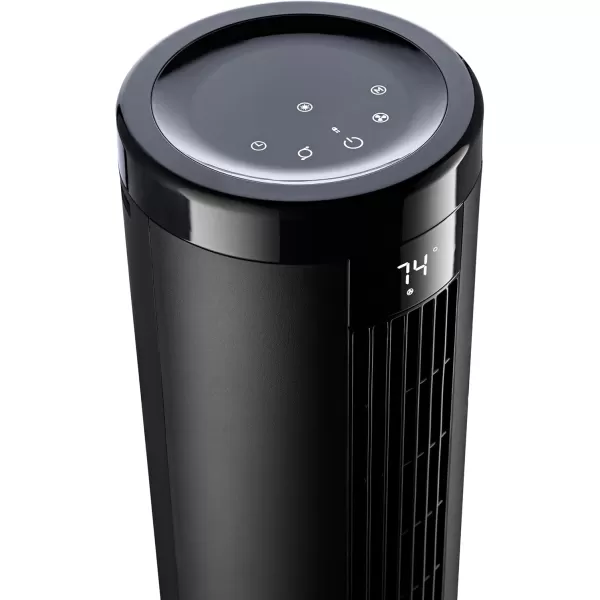 Lasko Elevation 42”-54” Adjustable Height Pedestal Tower Fans for Home, 31 ft/s Airflow, Quiet 28 dB on Low, 90° Oscillation, 12 Hour Timer, Remote Control, Black, EST100