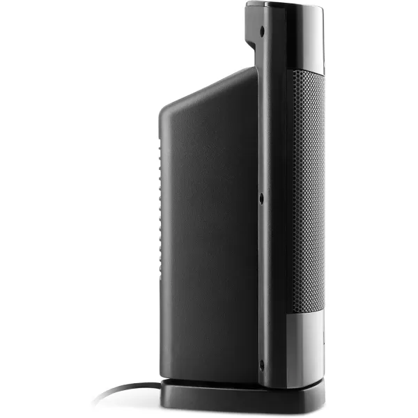 Lasko Ellipse Ceramic Tower Heater for Home with Tipover Switch, Child Lock, Digital Display, Thermostat, Wide Oscillation, Remote, Timer, For Bedroom, Office, Living Room, Den, 1500W, Black, CT18950