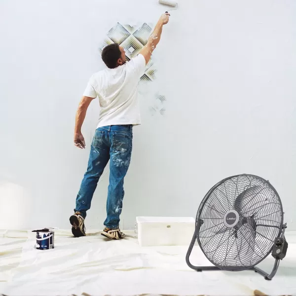 Lasko High Velocity Fan with QuickMount for Floor or Wall Mount Use, 3 Powerful Speeds for Garage, Shop, Attic, 20", Silver/Black, H20610