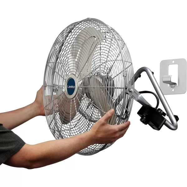 Lasko High Velocity Max Performance Floor Fan with Wall mount Option, 3 Powerful Speeds, Pivoting Fan Head for Home, Garage, Attic, 20", Black, 2265QM