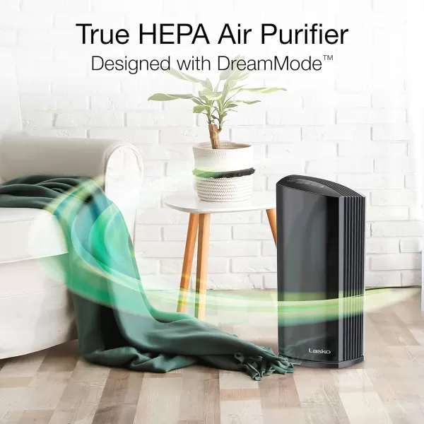Lasko LP200 HEPA Desktop Air Purifier with Timer for a Cleaner,Fresher Home Environment –2-Stage Filtration Removes Smoke, Odors, Pet Dander, Virus Sized Particles,Pollen, 14.75" x 7.3” x 10.3”, White