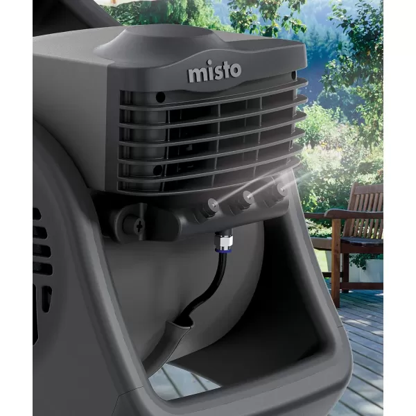 Lasko Misto Outdoor Misting Blower Fan, Ideal for Sports, Camping, Decks &amp; Patios, 3 Speeds, 15", Black, 7050