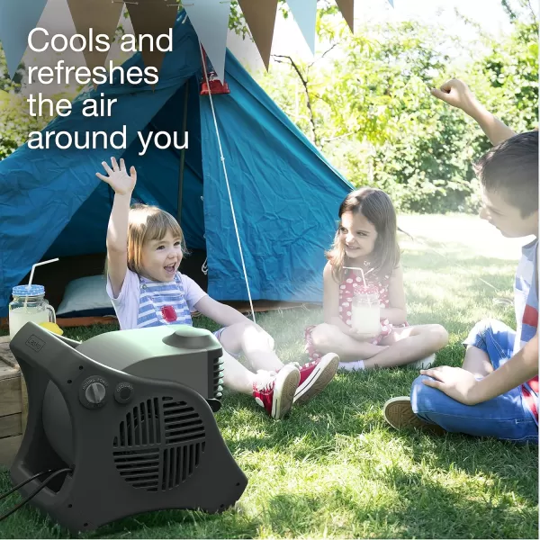 Lasko Misto Outdoor Misting Blower Fan, Ideal for Sports, Camping, Decks &amp; Patios, 3 Speeds, 15", Black, 7050