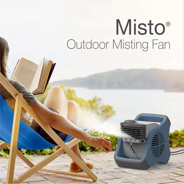 Lasko Misto Outdoor Misting Blower Fan, Ideal for Sports, Camping, Decks &amp; Patios, 3 Speeds, 15", Blue, 7054