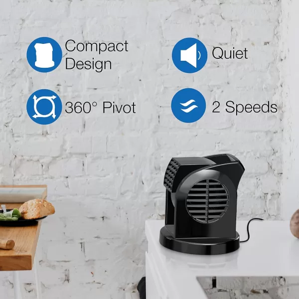 Lasko MyCool D300 Mini USB Desk Fan with 40in. USB Cable and Bonus AC Adapter – Small Quiet Portable Personal 2-Speed Fans for Staying Cool at Home, Work, Office, Dorm, Car, and Travel, White