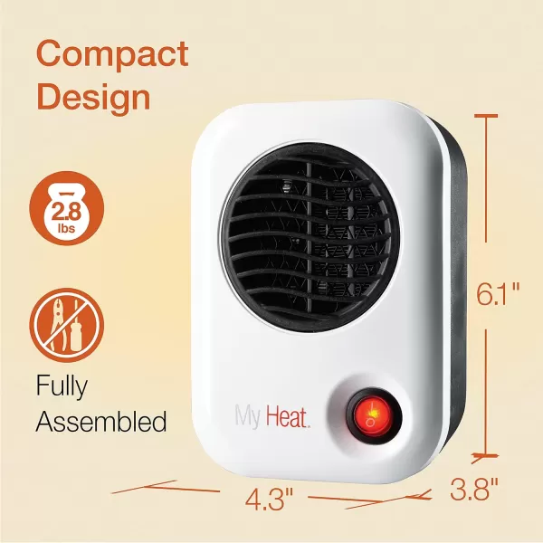 Lasko MyHeat Personal Mini Space Heater for Home with Single Speed, 6 Inches, Black, 200W, 100
