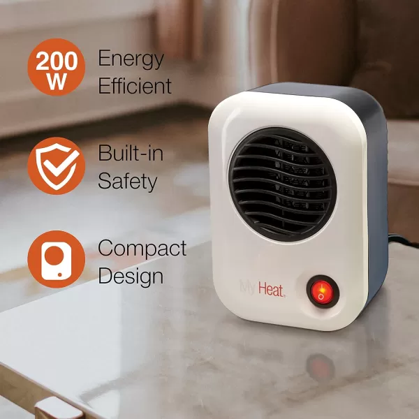 Lasko MyHeat Personal Mini Space Heater for Home with Single Speed, 6 Inches, Black, 200W, 100