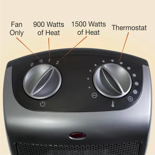 Lasko Oscillating Ceramic Space Heater for Home with Overheat Protection, Thermostat, and 3 Speeds, 15.7 Inches, Black, 1500W, CT16450, Small, 4 Pounds