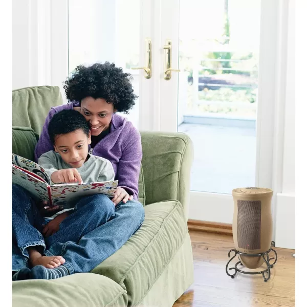 Lasko Oscillating Designer Series Ceramic Space Heater for Home with Adjustable Thermostat, Timer and 2-Speeds, 16 Inches, 1500W, Beige, 6405