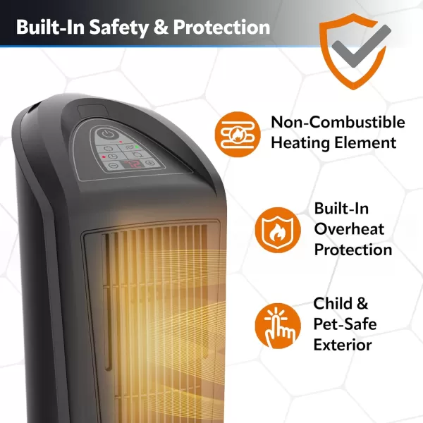 Lasko Oscillating Digital Ceramic Tower Heater for Home with Adjustable Thermostat, Timer and Remote Control, 23 Inches, 1500W, Silver, 755320, 8.5″L x 7.25″W x 23″H, Silver