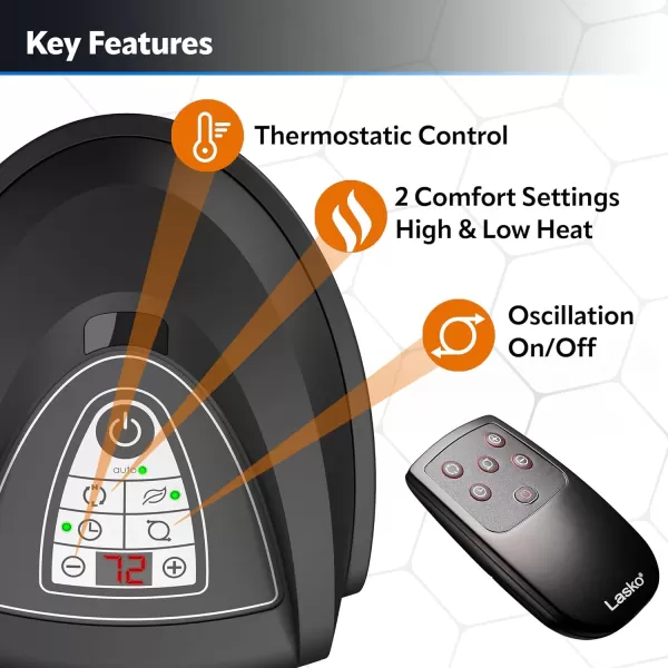Lasko Oscillating Digital Ceramic Tower Heater for Home with Adjustable Thermostat, Timer and Remote Control, 23 Inches, 1500W, Silver, 755320, 8.5″L x 7.25″W x 23″H, Silver