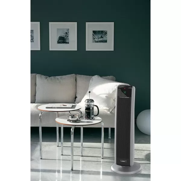 Lasko Oscillating Digital Ceramic Tower Heater for Large Rooms, with Adjustable Thermostat, Timer and Remote Control, 29 Inches, 1500W, Black, 5586