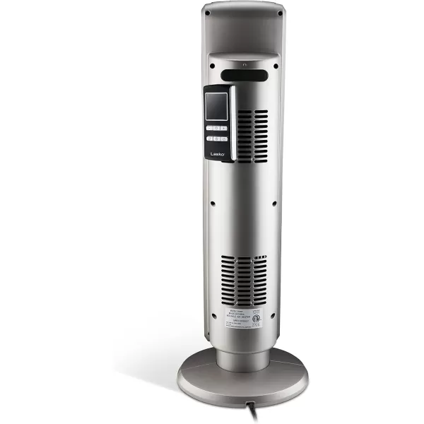 Lasko Oscillating Digital Ceramic Tower Heater for Large Rooms, with Adjustable Thermostat, Timer and Remote Control, 29 Inches, 1500W, Black, 5586