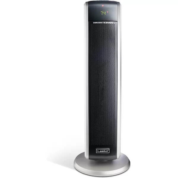Lasko Oscillating Digital Ceramic Tower Heater for Large Rooms, with Adjustable Thermostat, Timer and Remote Control, 29 Inches, 1500W, Black, 5586