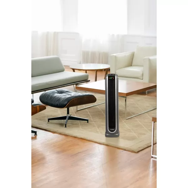 Lasko Oscillating Digital Ceramic Tower Heater for Large Rooms, with Adjustable Thermostat, Timer and Remote Control, 29 Inches, 1500W, Black, 5586