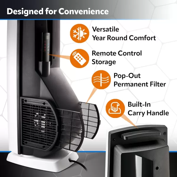 Lasko Oscillating Hybrid Fan and Space Heater for Home, All Season High Velocity Hybrid with Tip-Over Switch, Remote Control, Timer and Thermostat, 37.5 Inches, White, 1500W, FHV820