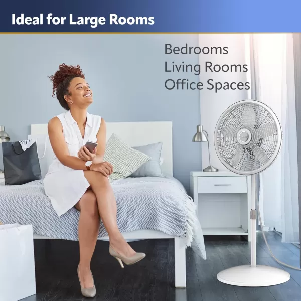 Lasko Oscillating Pedestal Fan, Adjustable Height, 3 Speeds, for Bedroom, Living Room, Home Office and College Dorm Room, 18", Black, 1827