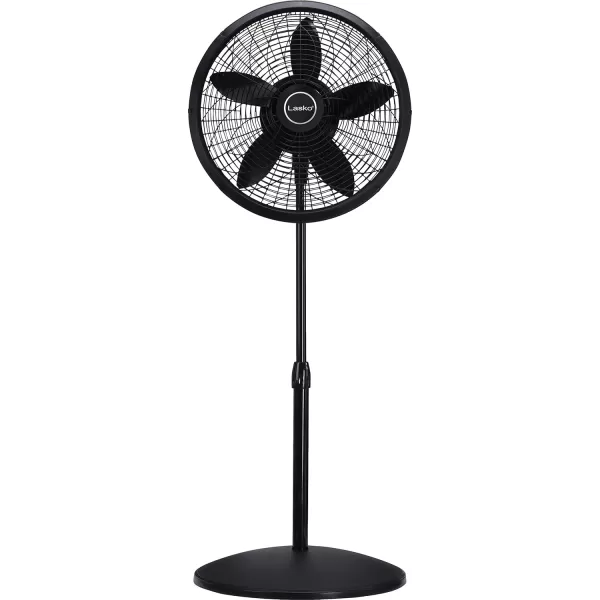 Lasko Oscillating Pedestal Fan, Adjustable Height, 3 Speeds, for Bedroom, Living Room, Home Office and College Dorm Room, 18", Black, 1827