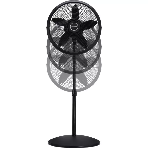 Lasko Oscillating Pedestal Fan, Adjustable Height, 3 Speeds, for Bedroom, Living Room, Home Office and College Dorm Room, 18", Black, 1827
