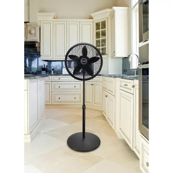 Lasko Oscillating Pedestal Fan, Adjustable Height, 3 Speeds, for Bedroom, Living Room, Home Office and College Dorm Room, 18", Black, 1827