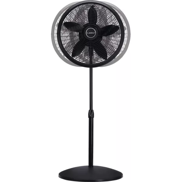 Lasko Oscillating Pedestal Fan, Adjustable Height, 3 Speeds, for Bedroom, Living Room, Home Office and College Dorm Room, 18", Black, 1827