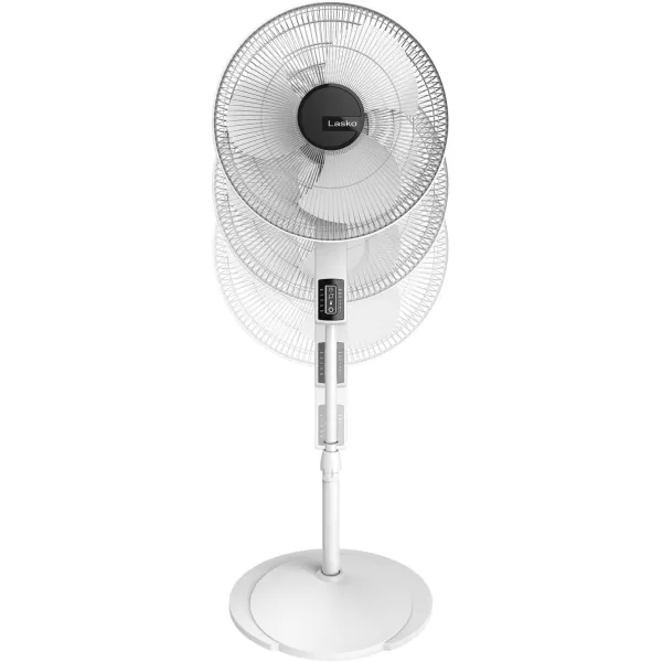 Lasko Oscillating Pedestal Fan, Thermostat, Adjustable Height, Remote Control, Timer, 4 Speeds, for Bedroom, Living Room, Office &amp; Dorm, 16", Black, S16612
