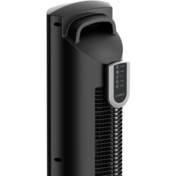 Lasko Oscillating Performance Tower Fan, Nighttime Setting, Remote Control, Timer, 3 Speeds, for Bedroom, Home and Office, 48", Gray, T48314