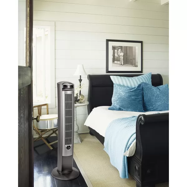 Lasko Oscillating Tower Fan, Quiet Fans with Remote, for Bedroom, Living Room, Office, Tower Fan with Remote, 3-Speed Timer, 42”, Silver T42951