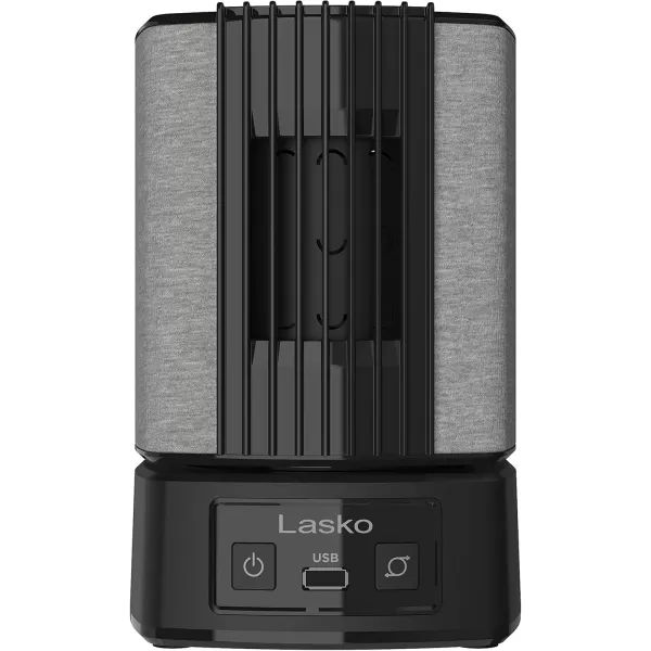 Lasko SB100 SlumberBreeze 2-in-1 Small Table Fan and White Noise Machine for Better Sleep in the Bedroom and Focus in the Home Office, Black