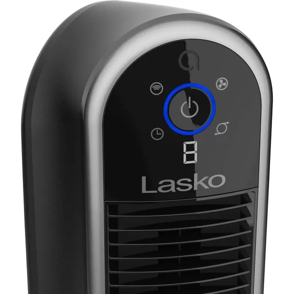 Lasko Smart Oscillating Tower Fan Powered by Aria, Wi-Fi Connected, Voice Controlled, Compatible with Alexa and Google Assistant, Timer, 5-Speeds, 40", White, T40735, Large