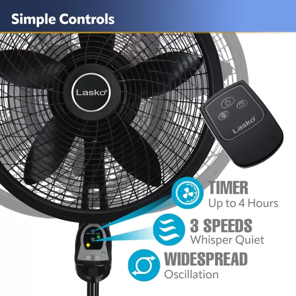 Lasko Wind Machine Air Circulator Floor Fan, 3 Speeds, Pivoting Head for Large Spaces, 20", 3300, White