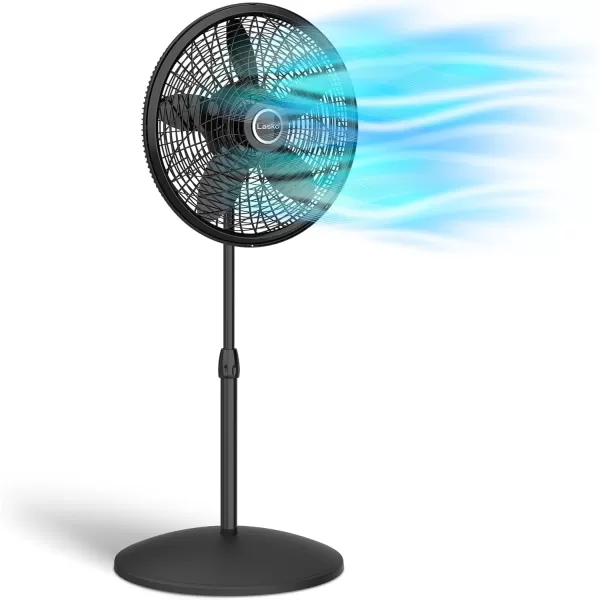 Lasko Wind Machine Air Circulator Floor Fan, 3 Speeds, Pivoting Head for Large Spaces, 20", 3300, White