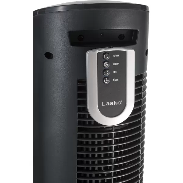Lasko Wind Tower Oscillating Tower Fan, Remote Control, Timer, 3 Quiet Speeds, for Bedroom, Living Room and Office, 38" Gray, 2519