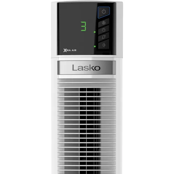 Lasko Works with Alexa Oscillating Tower Fan, Voice Controlled, 4 Quiet Speeds, Sleep Mode, Timer, Bedroom, Living Room, 48", White, T48401