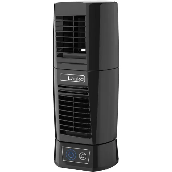 JAROFUREL Lasko T13310 Personal Oscillating Table Tower Fan – Small, Quiet, Portable, Electric Plug-In, Mini Desktop Fans for Staying Cool at Home and Office, Day and Night,Black