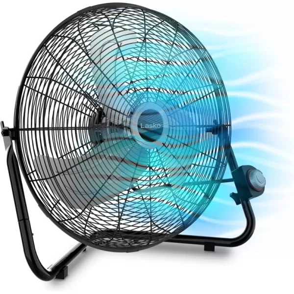 Lasko 20", High-Velocity Commercial Grade QuickMount, Converts from Floor Wall Mount Fan Ideal for Garages, Basements, Gyms, 2264QM, 7 x 22 x 22 inches, Black Silver