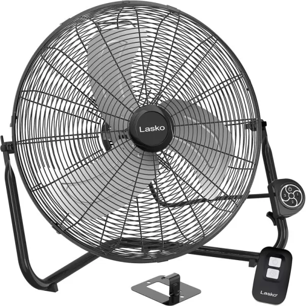 Lasko 20", High-Velocity Commercial Grade QuickMount, Converts from Floor Wall Mount Fan Ideal for Garages, Basements, Gyms, 2264QM, 7 x 22 x 22 inches, Black Silver