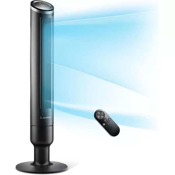 Lasko Apex 42" Tower Fans for Home, 29 ft/s Airflow, Quiet 28 dB on Low, 90° Oscillation, 12 Hour Timer, Air Filter for Hair &amp; Dust, Remote Control, Black, RST200