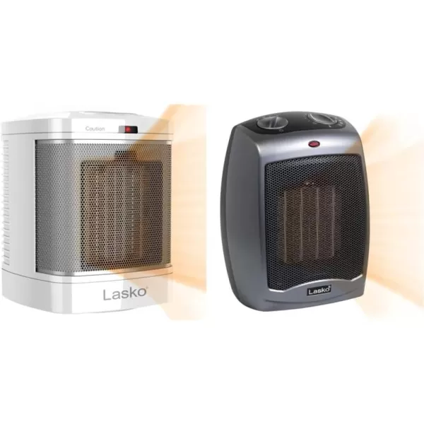 Lasko CD08200 Small Portable Ceramic Space Heater for Bathroom and Indoor Home Use, White, 6.25 x 6.25 x 7.65 inches