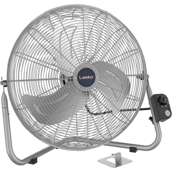 Lasko High Velocity Max Performance Floor Fan with Wall mount Option, 3 Powerful Speeds, Pivoting Fan Head for Home, Garage, Attic, 20", Black, 2265QM