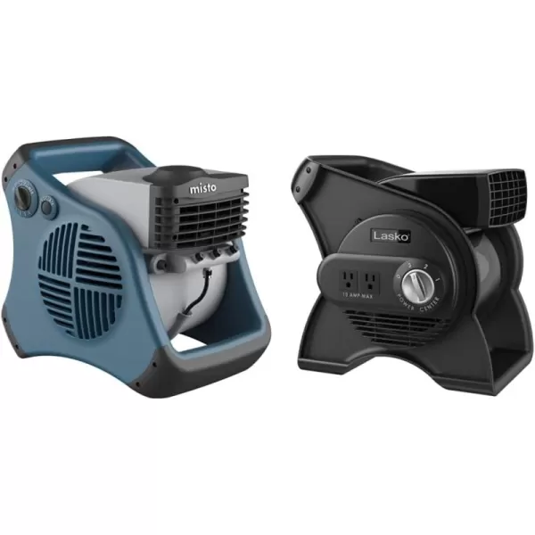 Lasko Misto Outdoor Misting Blower Fan, Ideal for Sports, Camping, Decks &amp; Patios, 3 Speeds, 15", Blue, 7054