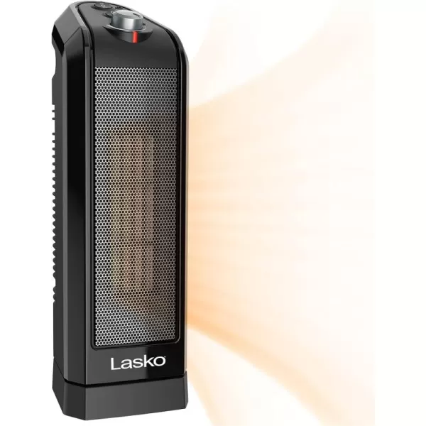 Lasko Oscillating Ceramic Space Heater for Home with Overheat Protection, Thermostat, and 3 Speeds, 15.7 Inches, Black, 1500W, CT16450, Small, 4 Pounds