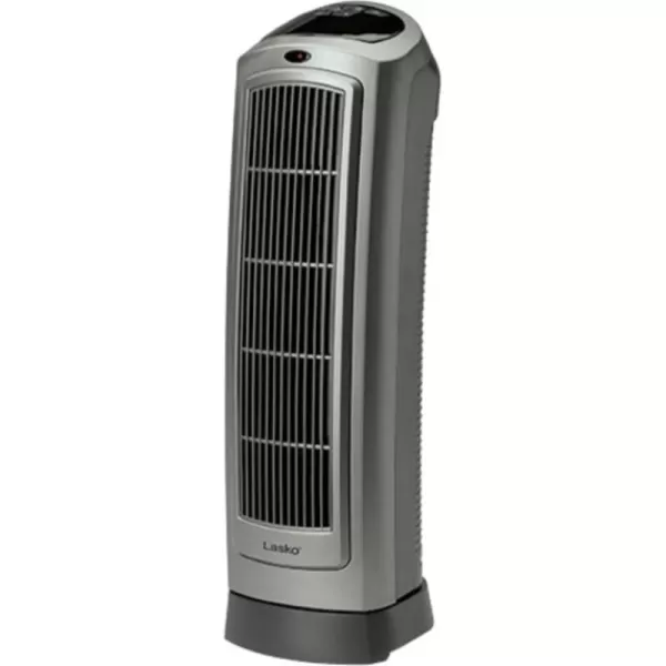 Lasko Oscillating Ceramic Tower Space Heater for Home with Overheat Protection, Timer, 22.5 Inches, Silver, 1500W, 5775, 7.5″L x 7.1″W x 22.75″H