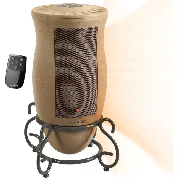 Lasko Oscillating Designer Series Ceramic Space Heater for Home with Adjustable Thermostat, Timer and 2-Speeds, 16 Inches, 1500W, Beige, 6405