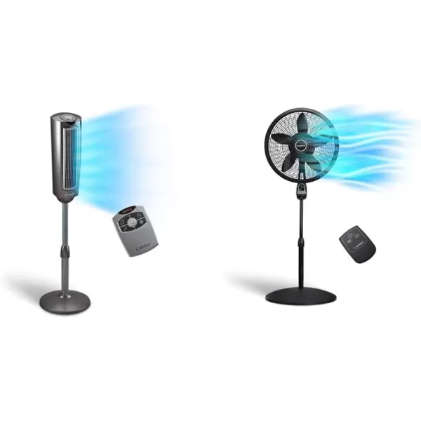Lasko Oscillating Pedestal Fan, Adjustable Height, 3 Quiet Speeds, Timer, Remote Control for Bedroom, Living Room, Home Office and College Dorm Room, 52", Silver and Gray, 2535